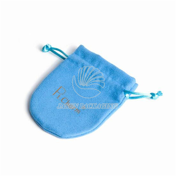 Custom drawstring velvet pouch jewelry packaging bag with logo title=