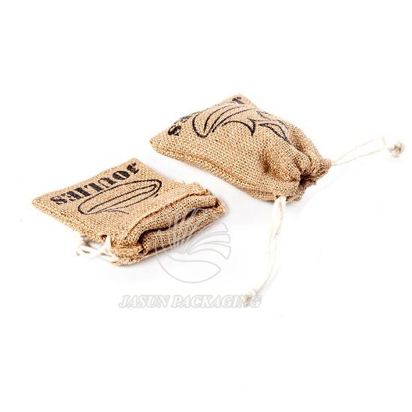 Wholesale Small Jute sack Drawstring Pouch storage packaging bags