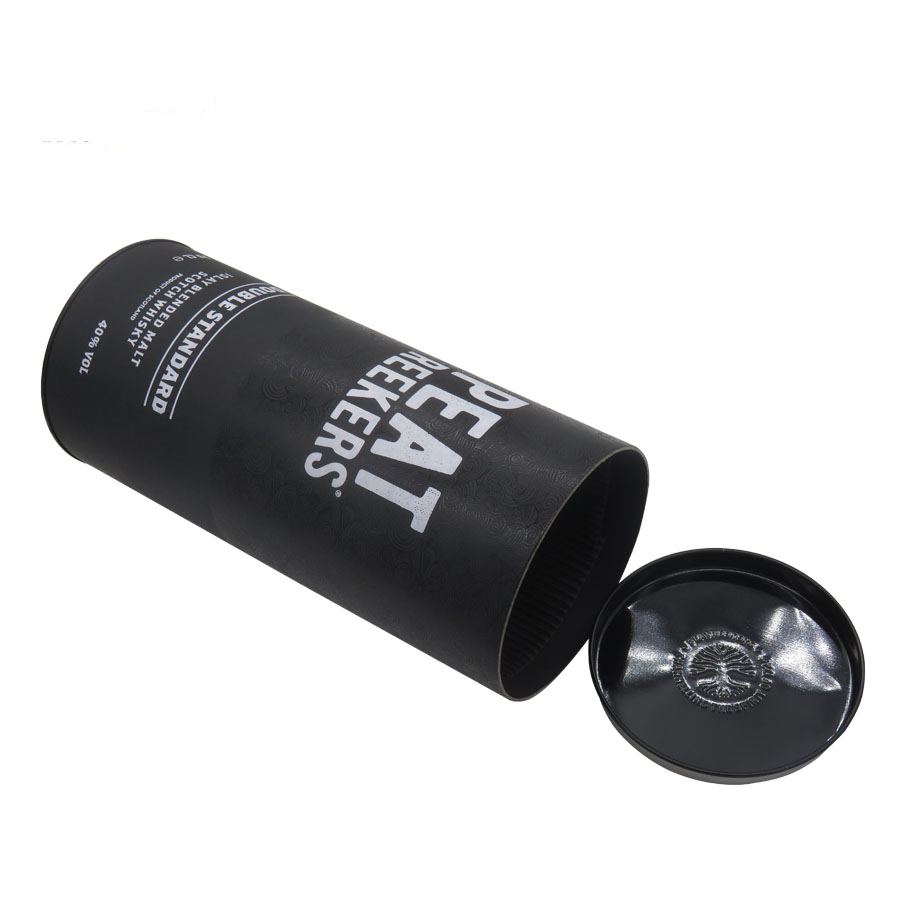Black Fancy Whisky Tube Packaging Round Box