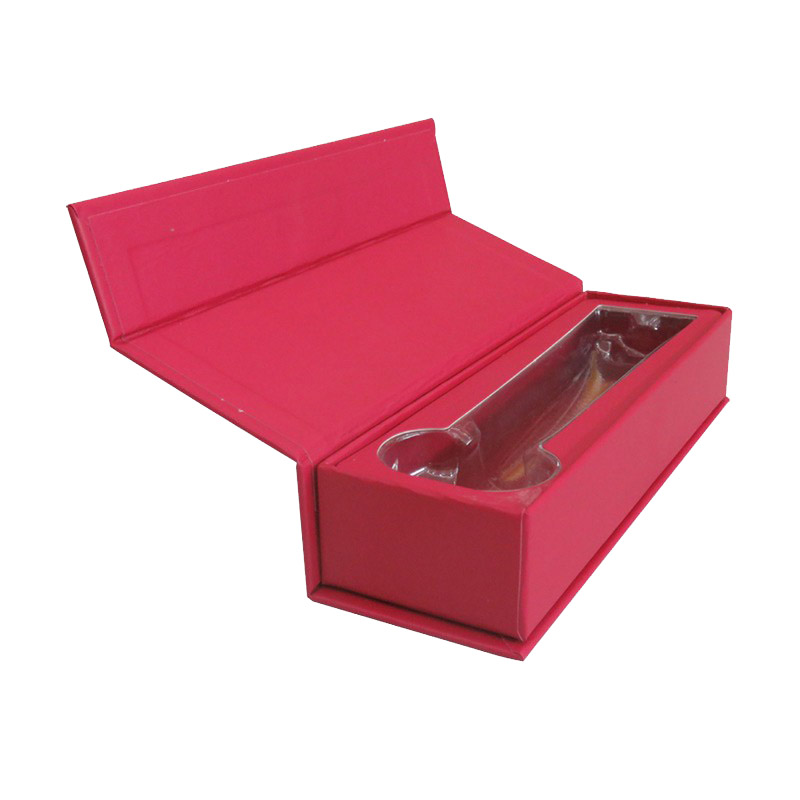 Square shape red rigid paper gift clamshell
