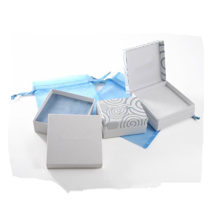 White two piece cardboard hinged Jewellery packing