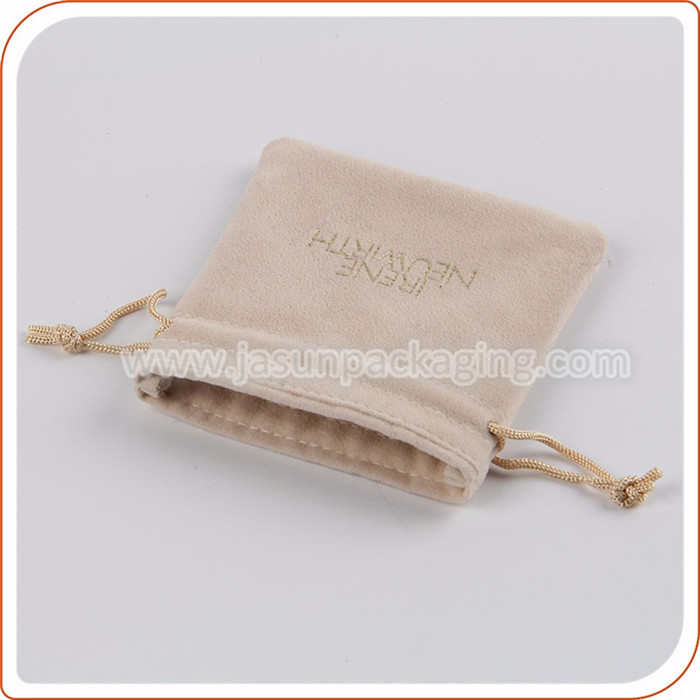 custom jewelry velvet cotton pouch drawstring bag